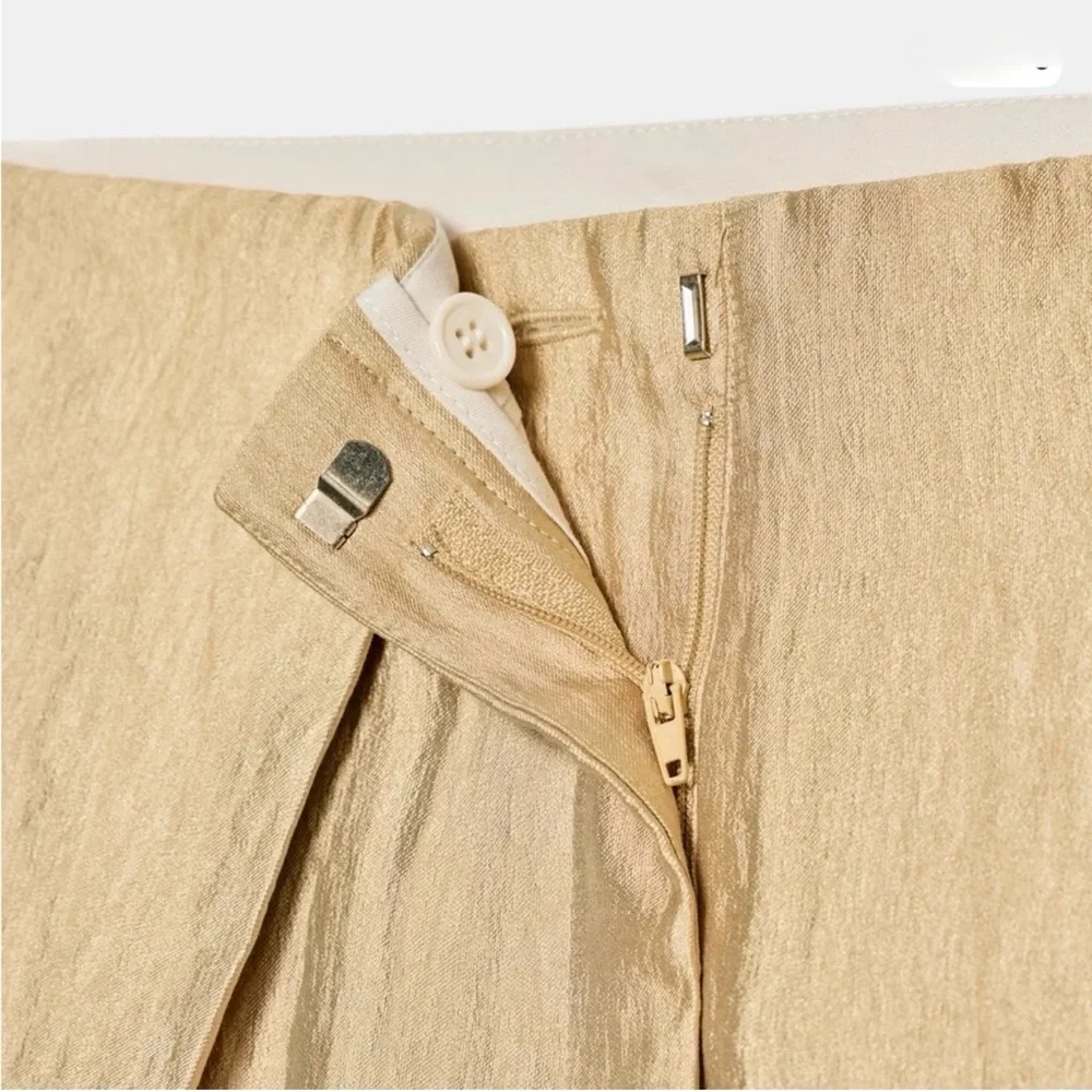 Zara Wide-Leg Pants in Light Gold - Picture 4 of 5